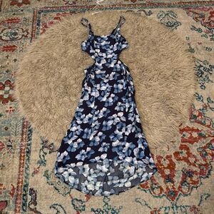 Reformation floral cut out high low dress size 4